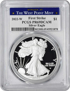 2022-W $1 American Silver Eagle PR69DCAM First Strike PCGS Struck at West Point-1