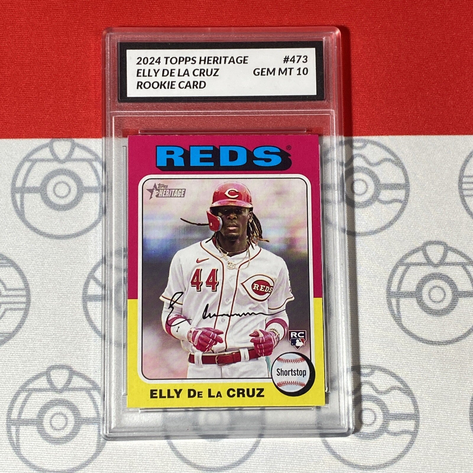 Graded 10 Elly De La Cruz Rookie Card 2024 MLB TOPPS HERITAGE 473 Reds RC