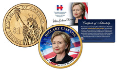 HILLARY CLINTON for 45th President Official Colorized 2016 Presidential $1 Coin-1