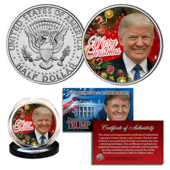 DONALD TRUMP Genuine XMAS Merry Christmas JFK Kennedy Half Dollar U.S. Coin-1