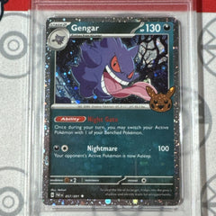Graded 10 Gengar 2024 Trick Or Trade Reverse Holo Promo Pokemon Card 057 PAF-3