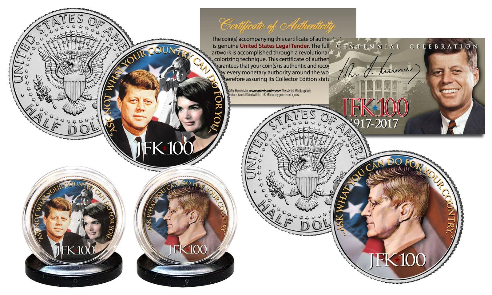 JOHN F. KENNEDY 100th BIRTHDAY 2017 Kennedy Half Dollar 2-Coin U.S. Set JFK*100-1