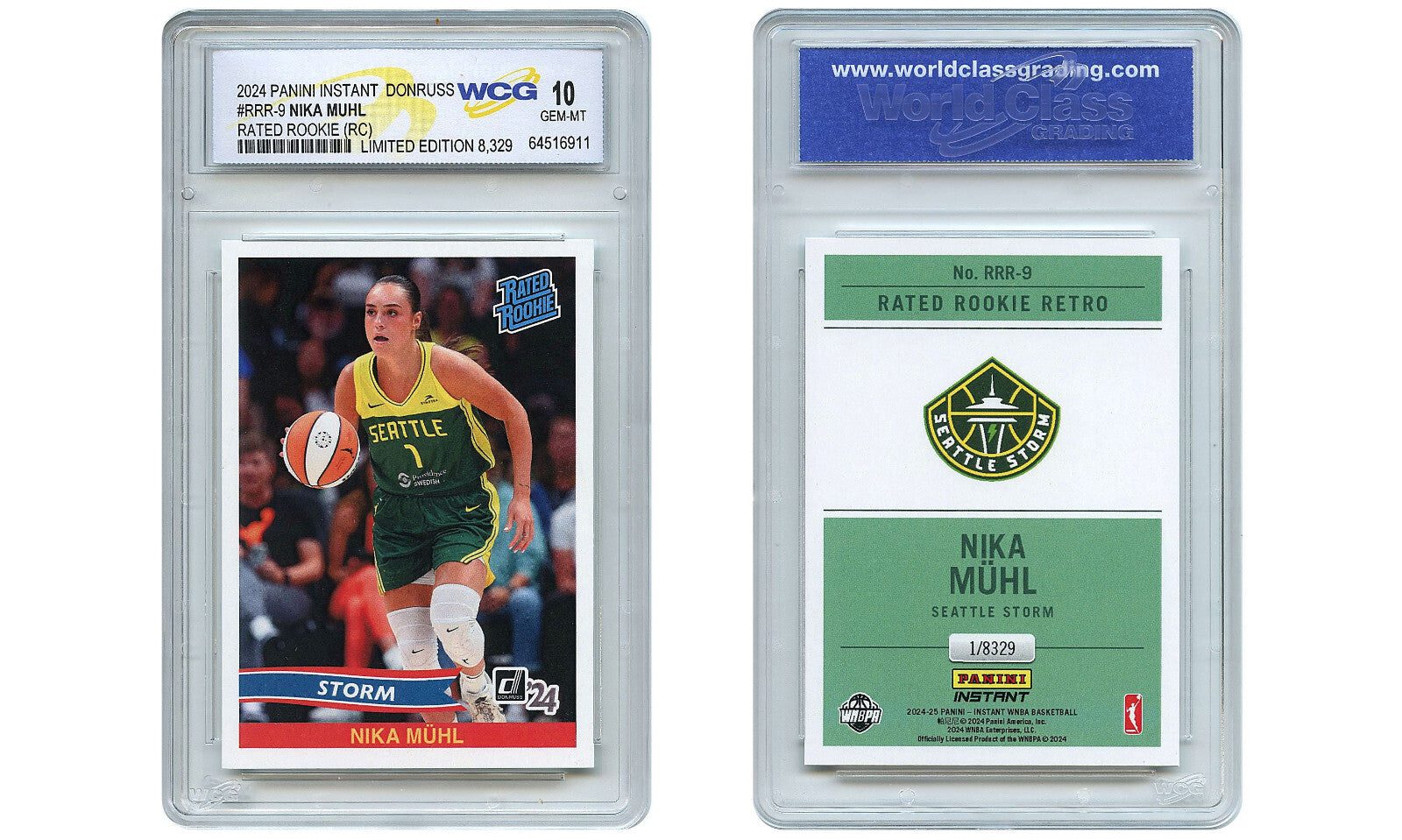 2024 Panini WNBA NIKA MUHL Donruss Rated Rookie Card #RRR9 – GEM-MINT 10