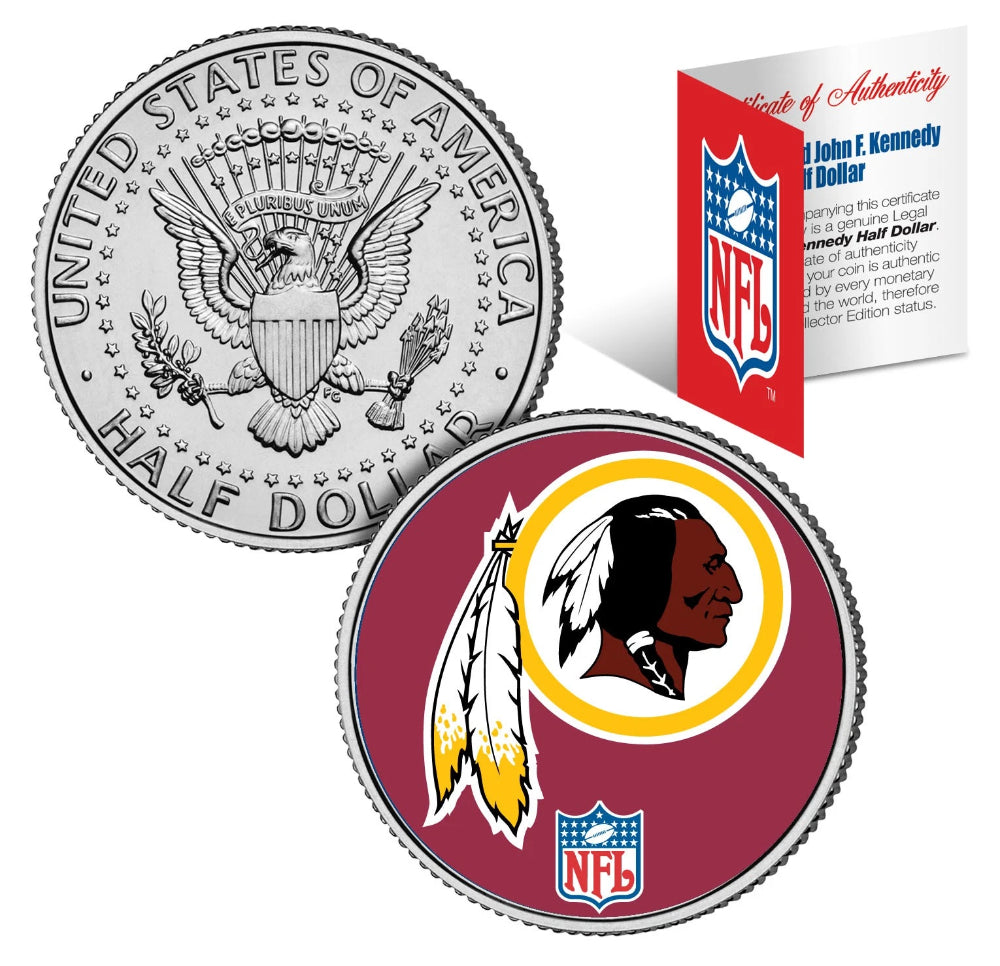 WASHINGTON REDSKINS NFL JFK Kennedy Half Dollar US Coin *Officially Licensed*-1