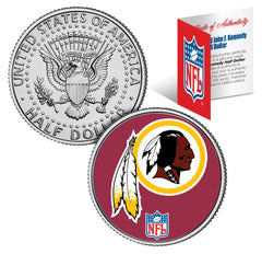 WASHINGTON REDSKINS NFL JFK Kennedy Half Dollar US Coin *Officially Licensed*-1
