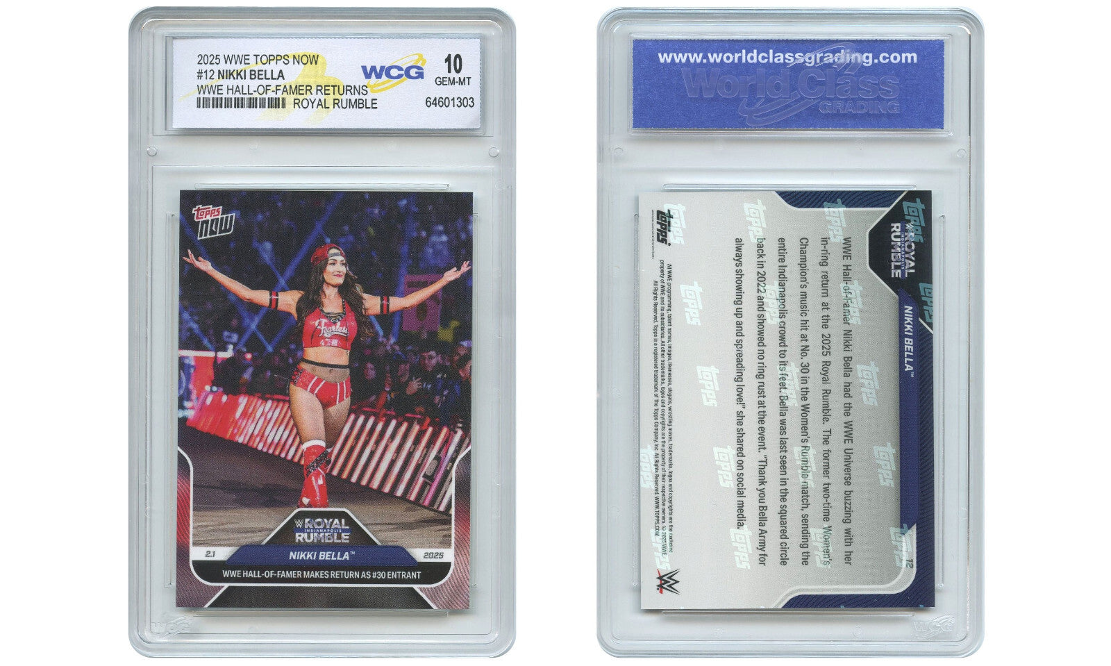 2025 WWE Topps Now NIKKI BELLA Card #12 WWE Hall of Famer Returns - GEM MINT 10