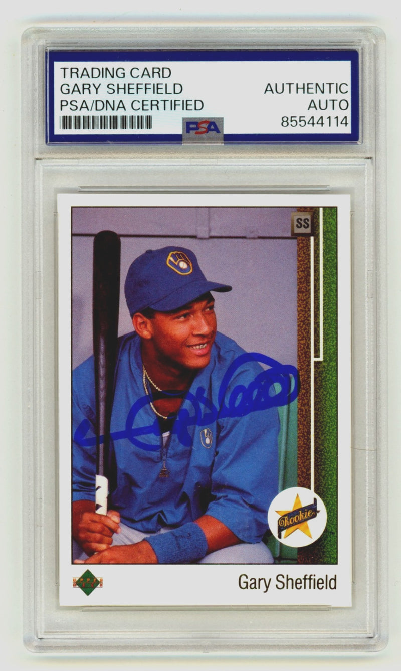 Gary Sheffield 1989 Upper Deck #13 Signed Rookie RC PSA Authentic Auto Brewers-1
