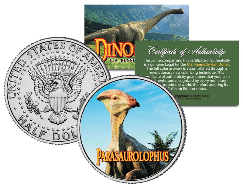 PARASAUROLOPHUS *Collectible Dinosaur* JFK Kennedy Half Dollar US Colorized Coin-1
