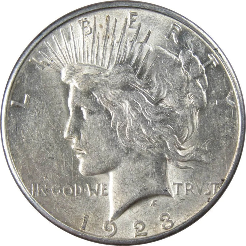1923 S Peace Dollar AU About Uncirculated 90% Silver $1 US Coin Collectible-1