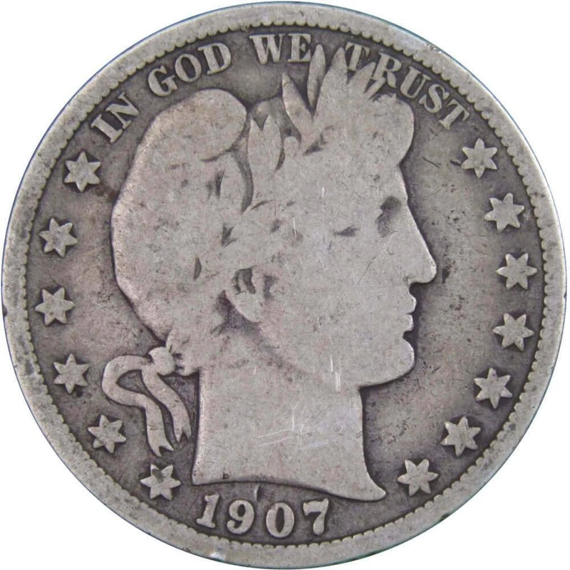 1907 D Barber Half Dollar Circulated Silver 50c Coin Collectible-1