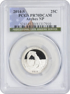 2014-S Flag Clad Arches ATB National Park Quarter PR70DCAM PCGS-1