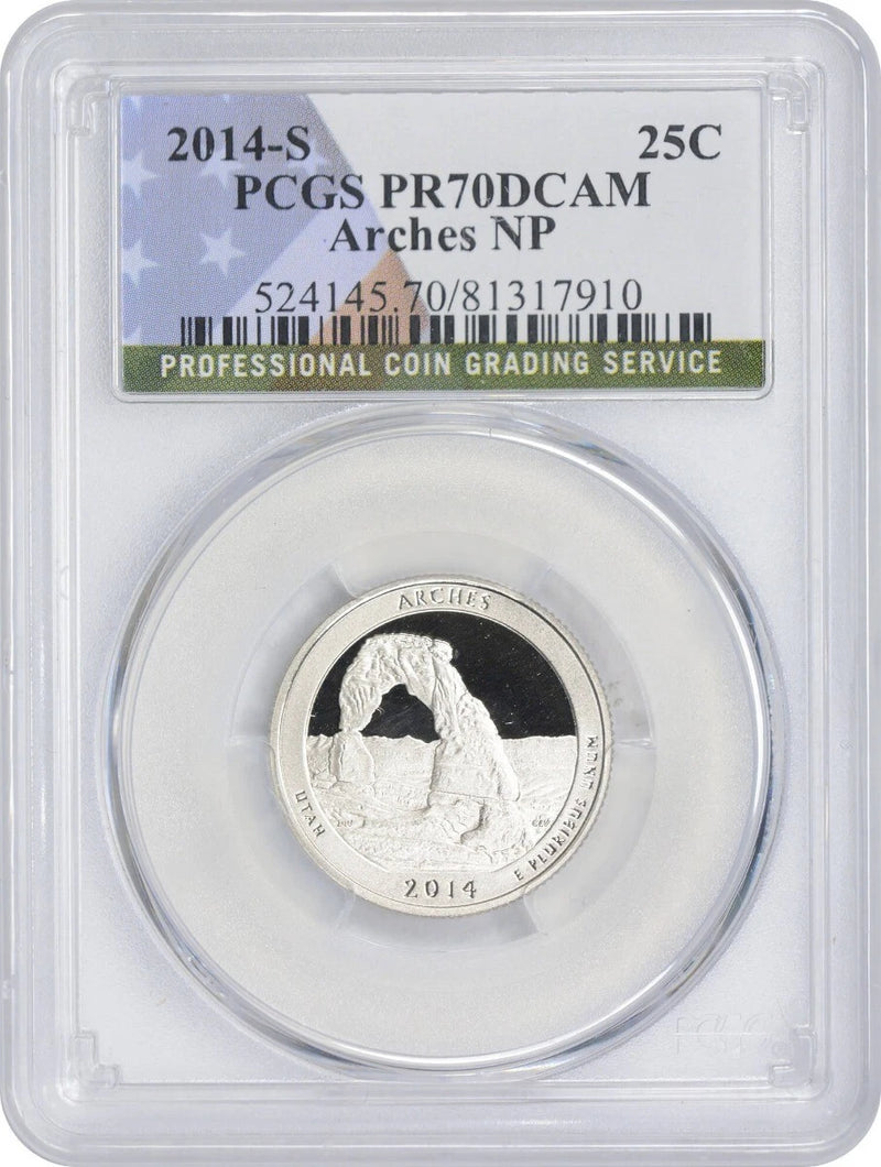 2014-S Flag Clad Arches ATB National Park Quarter PR70DCAM PCGS-1