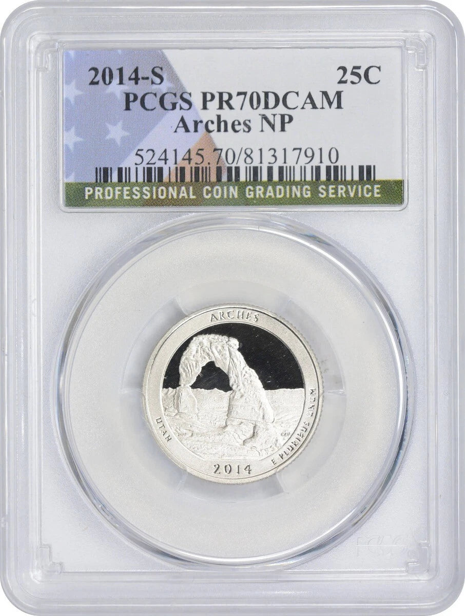 2014-S Flag Clad Arches ATB National Park Quarter PR70DCAM PCGS