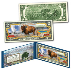 YELLOWSTONE NATIONAL PARK 150TH ANNIVERSARY 1872-2022 Genuine U.S. $2 Bill w/COA-2