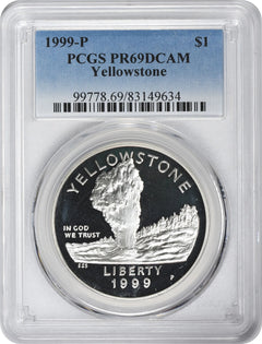 1999-P Yellowstone Silver Commemorative Dollar PR69DCAM PCGS Proof 69 Deep Cameo-1