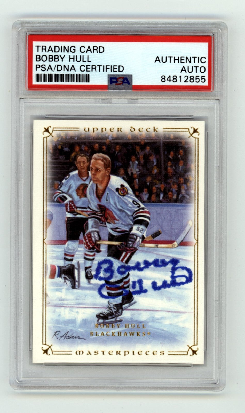 Bobby Hull 2008-09 Upper Deck Masterpieces #46 Signed PSA Authentic Auto HOF-1