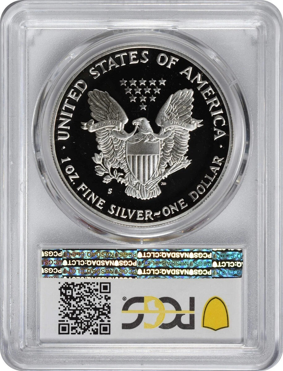 1990-S American Silver Eagle Dollar PR69DCAM PCGS Proof 69 Deep Cameo