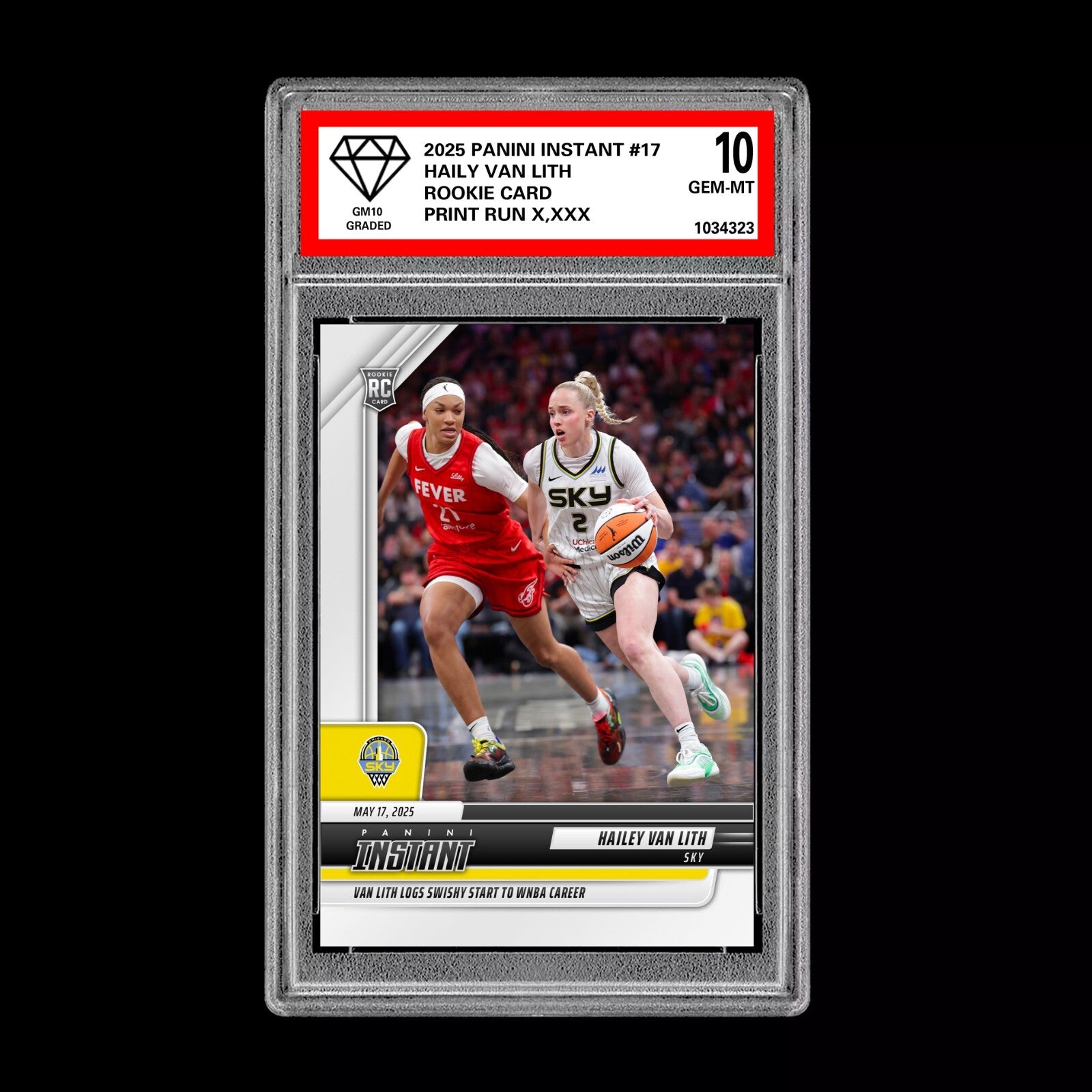 Graded 10 Hailey Van Lith DEBUT RC Rookie 2025 Panini Instant #17 Sky-1