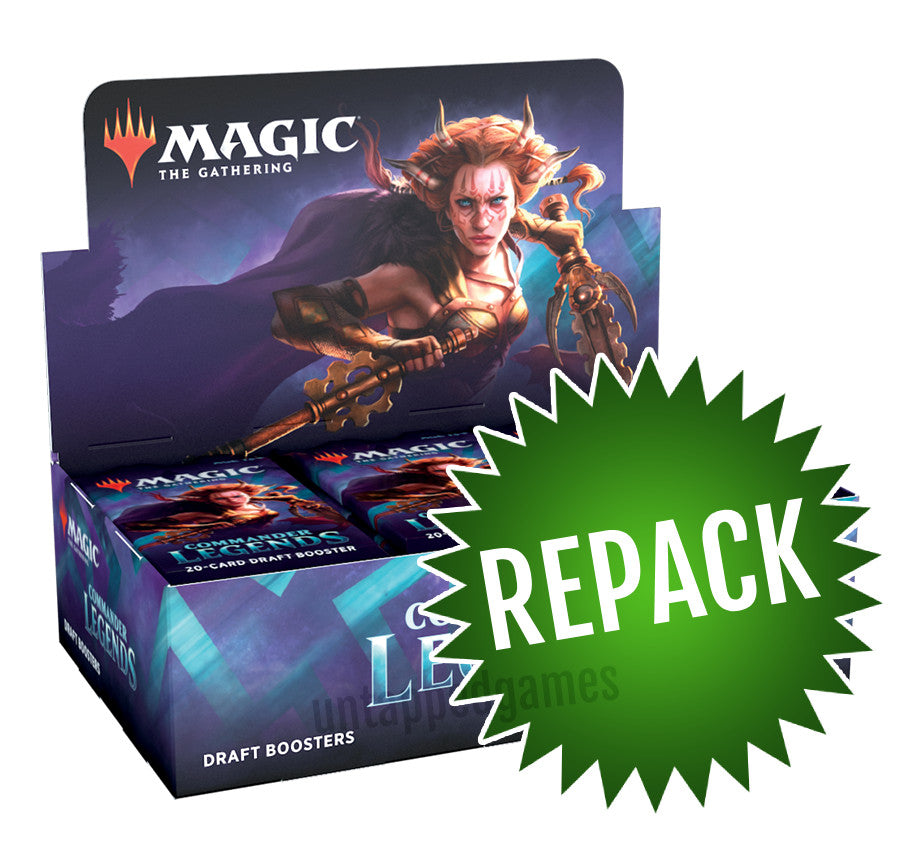 MTG Commander Legends Booster Box Repack – 24 Opened Magic: The Gathering Packs in Box with 30+ Rares – Collector’s Assorted Trading Cards Hobby Set