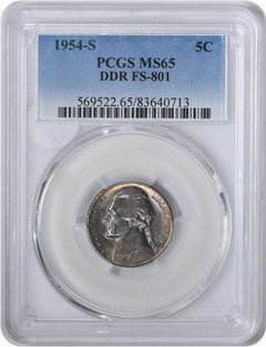 1954-S Jefferson Nickel DDR FS-801 MS65 PCGS-1