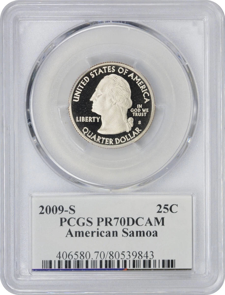 2009-S Flag Clad American Samoa State Quarter PR70DCAM PCGS 70 Deep Cam