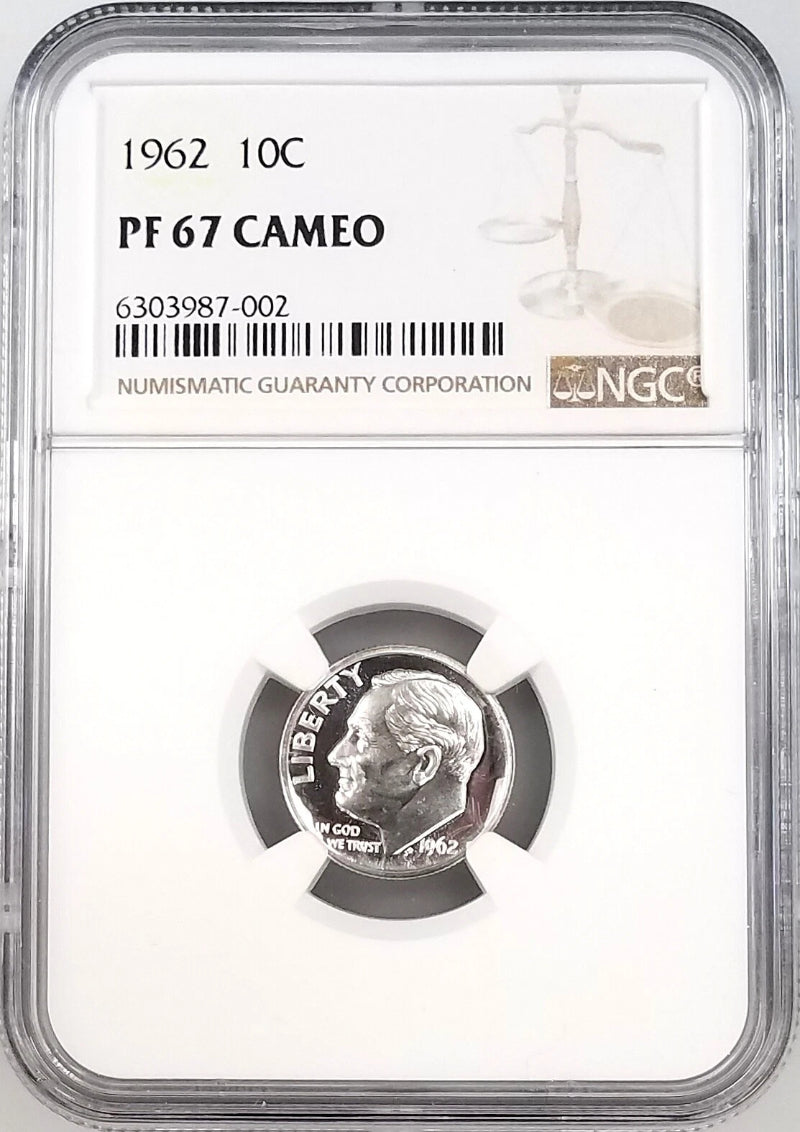1962 Proof Roosevelt Dime certified PF 67 Cameo by NGC!-4