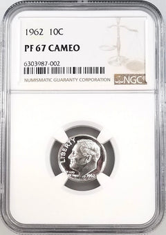 1962 Proof Roosevelt Dime certified PF 67 Cameo by NGC!-4