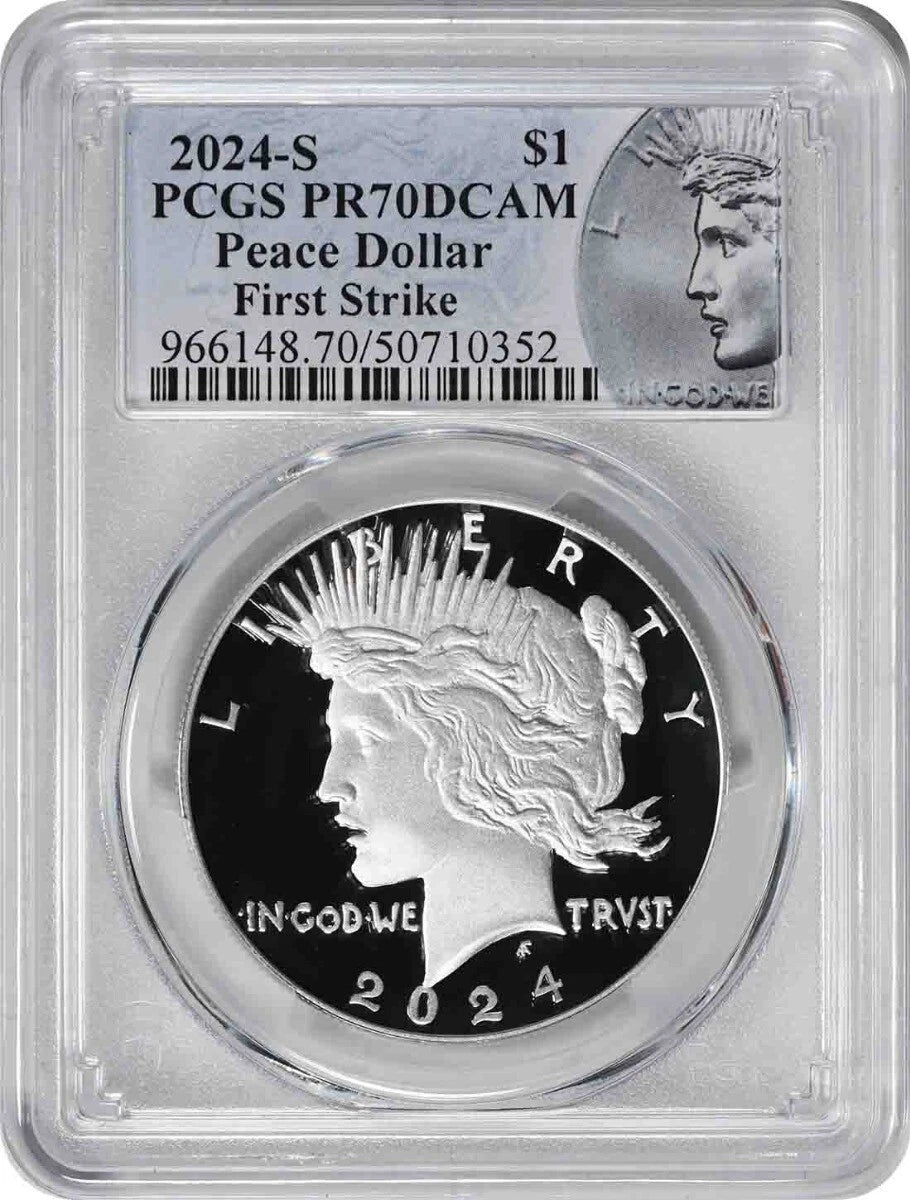 2024-S Peace Silver Dollar PR70DCAM First Strike PCGS (Peace Label)-1