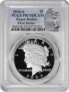 2024-S Peace Silver Dollar PR70DCAM First Strike PCGS (Peace Label)-1