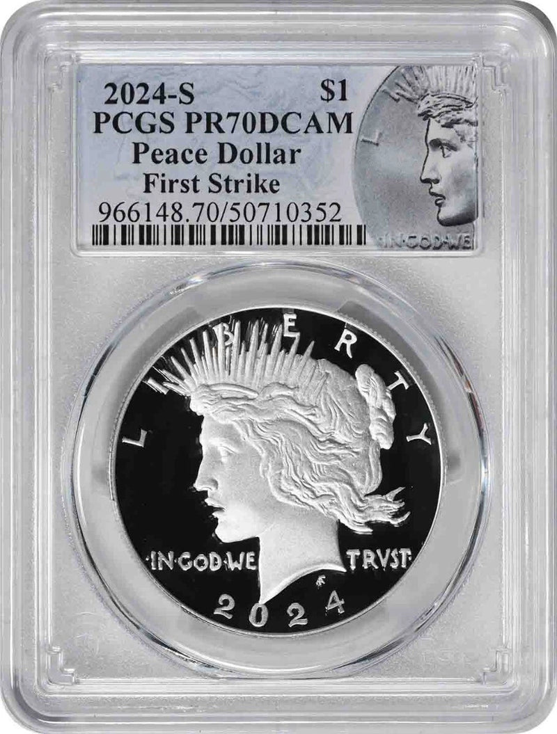 2024-S Peace Silver Dollar PR70DCAM First Strike PCGS (Peace Label)-1