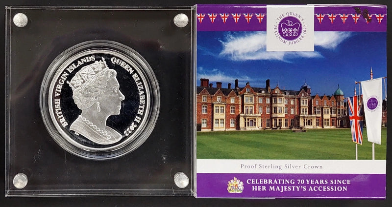 2022 British Virgin Islands Proof $10 Sterling Crown, QE II Platinum Jubilee!-8