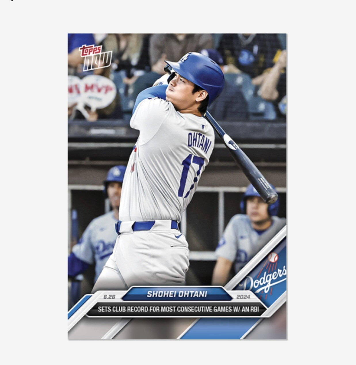 Graded 10 Shohei Ohtani Dodgers Record RBI 2024 MLB TOPPS NOW Card 351-3