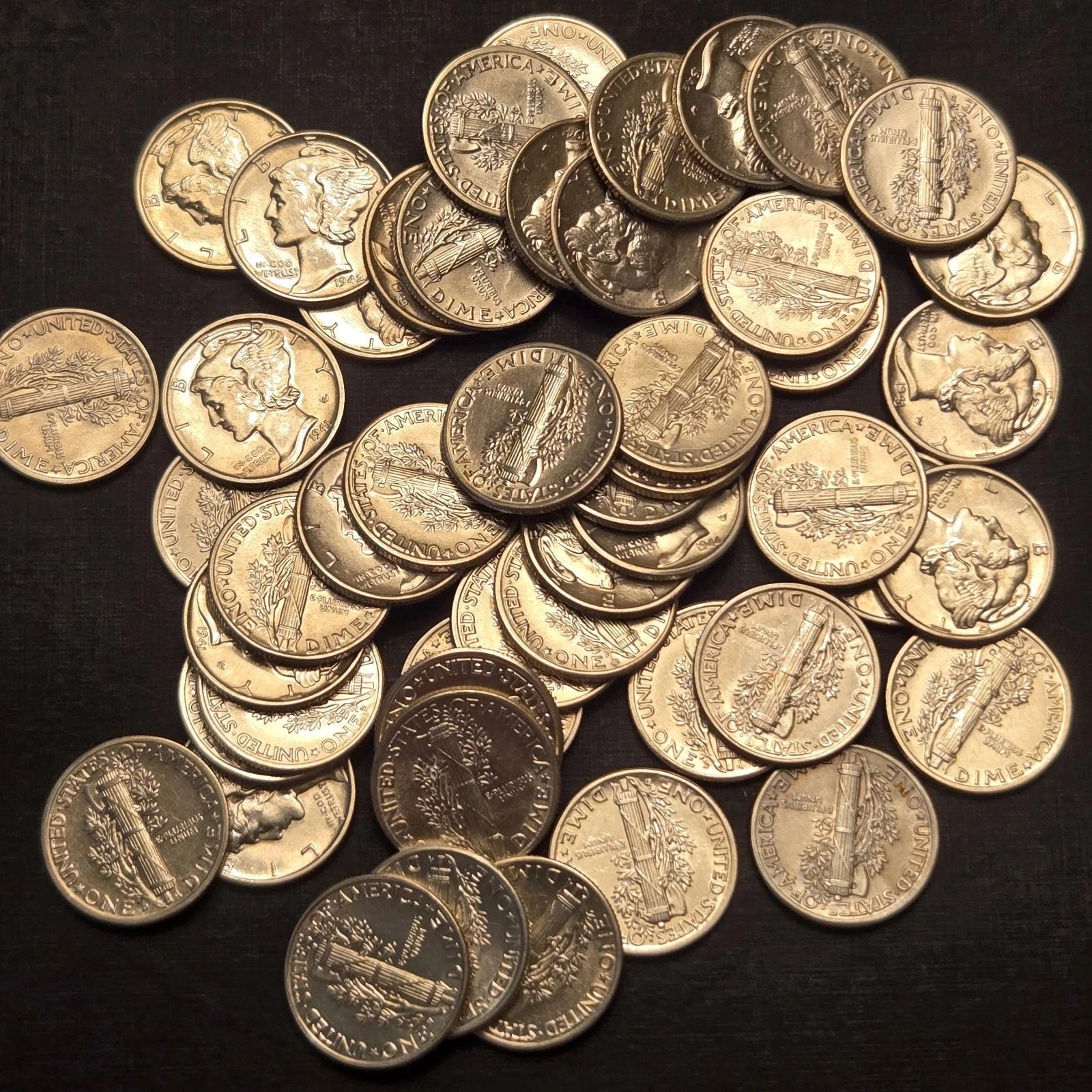 ✯ Estate Coin Lot Mercury Silver Dimes UNC+ MS++ BU ✯ 90% Silver RARE ✯-1