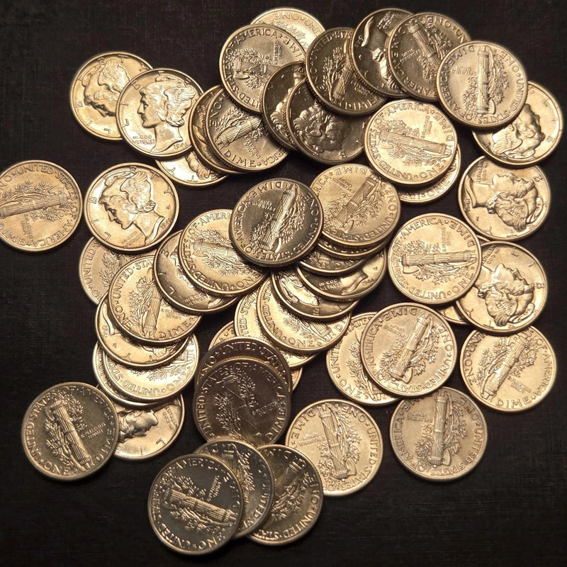 ✯ Estate Coin Lot Mercury Silver Dimes UNC+ MS++ BU ✯ 90% Silver RARE ✯-1