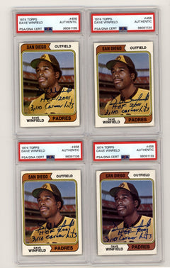Dave Winfield 1974 Topps 456 Rookie RC Signed w/ HOF Hits Ins PSA Authentic Auto-1