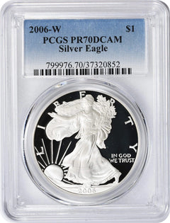 2006-W American Silver Eagle Dollar PR70DCAM PCGS Proof 70 Deep Cameo-1