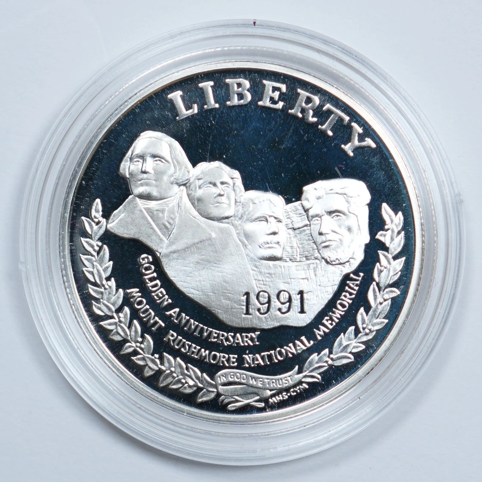 1991-S Mount Rushmore Commemorative Dollar - Proof - Coin & Capsule