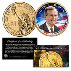 GEORGE H. W. BUSH 41st Pres Colorized 2020 Presidential $1 Dollar U.S. Coin-1