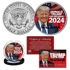 DONALD TRUMP PRESIDENT 2024 Genuine Legal Tender JFK Kennedy Half Dollar Coin-1