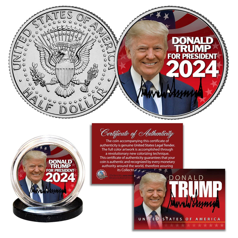 DONALD TRUMP PRESIDENT 2024 Genuine Legal Tender JFK Kennedy Half Dollar Coin-1