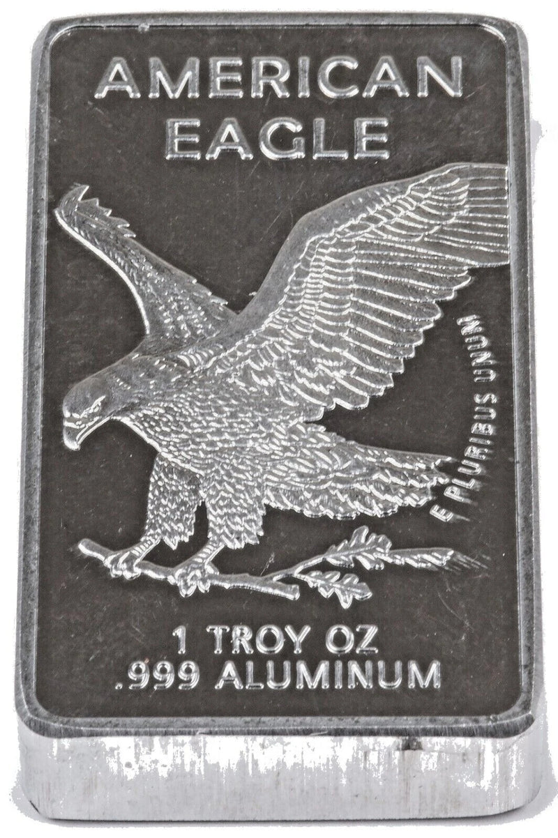 1 TROY OUNCE/OZ .999 Pure Aluminum (Al) Metal Walking Liberty Bar - Eagle-5