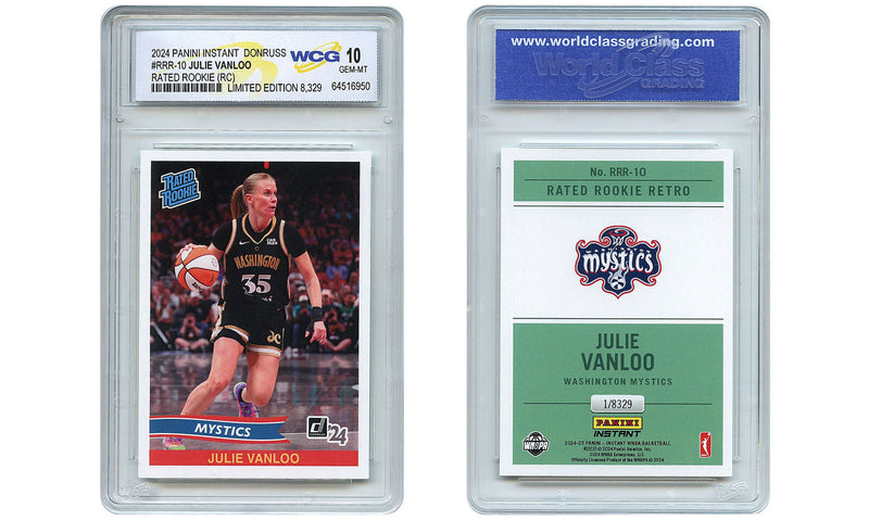2024 Panini WNBA JULIE VANLOO Donruss Rated Rookie Card #RRR10 – GEM-MINT 10-2