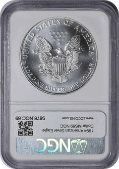 1994 American Silver Eagle Dollar MS69 NGC Mint State 69-2