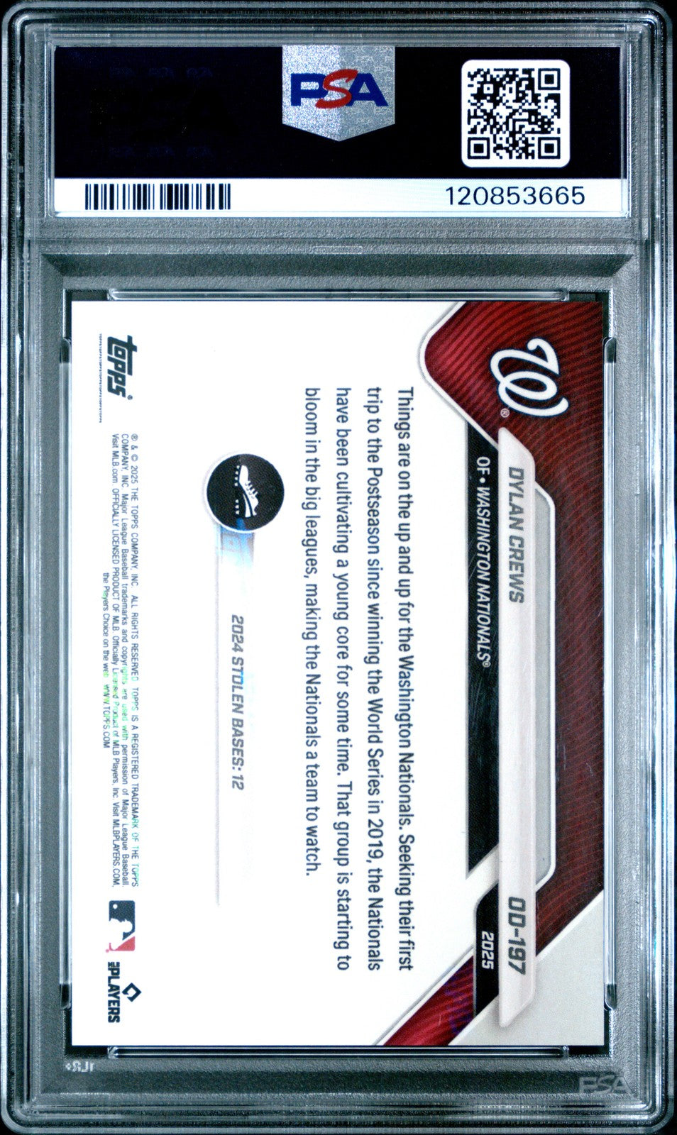 PSA 8 Dylan Crews Green /99 RC Rookie Card 2025 Topps Now