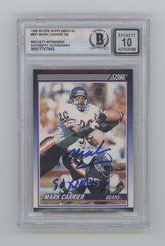 Mark Carrier 1990 Score Supplemental 82T RC Signed w 90 DROY Beckett BGS 10 Auto-1