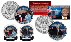 DONALD TRUMP Jan 20, 2017 INAUGURATION Official 2017 Kennedy JFK U.S. 2-Coin Set-1