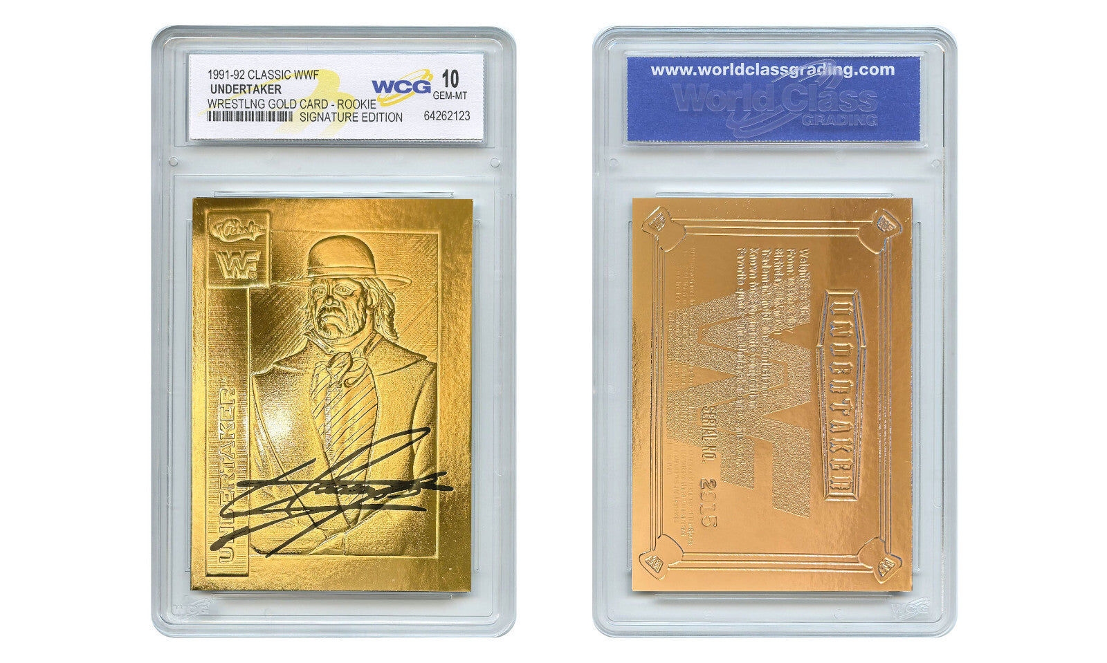 1991-92 Classic UNDERTAKER WWF Wrestling RC GOLD Card Signature Edition - GEM 10-2