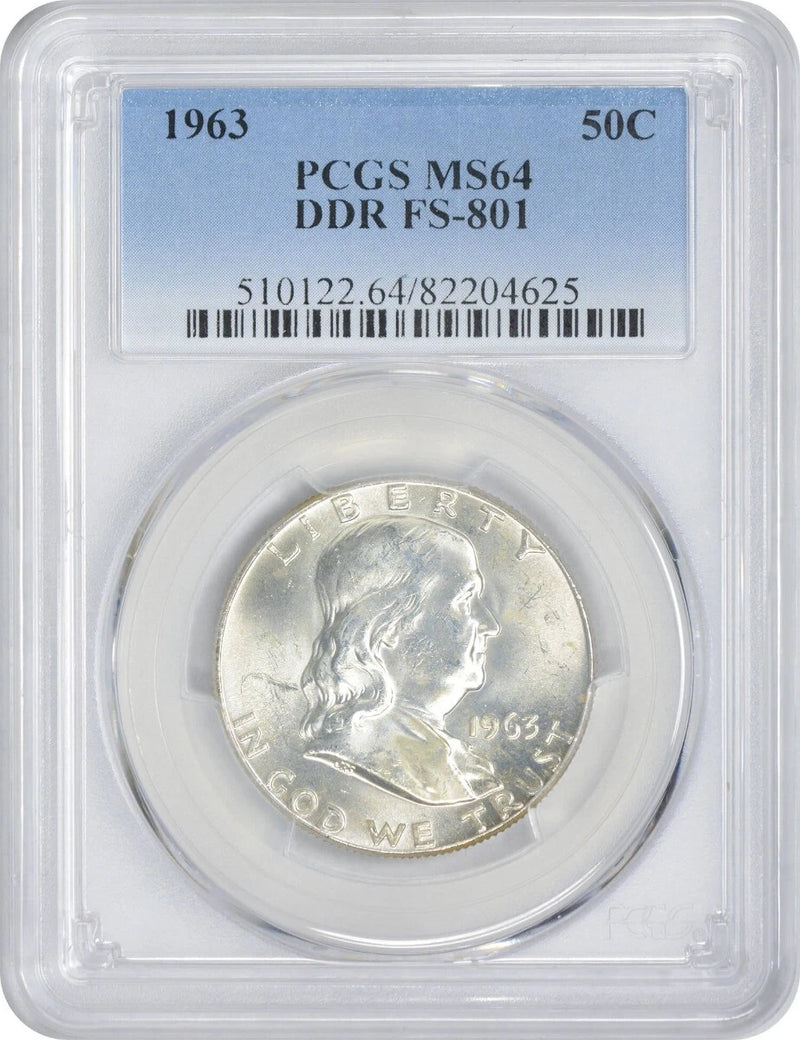 1963 Franklin Silver Half Dollar DDR FS-801 MS64 PCGS-1