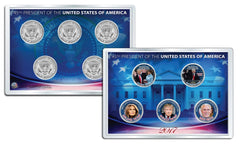 DONALD TRUMP 2017 JFK Kennedy Half Dollar US 5-Coin Set with 4x6 Lens Display-2