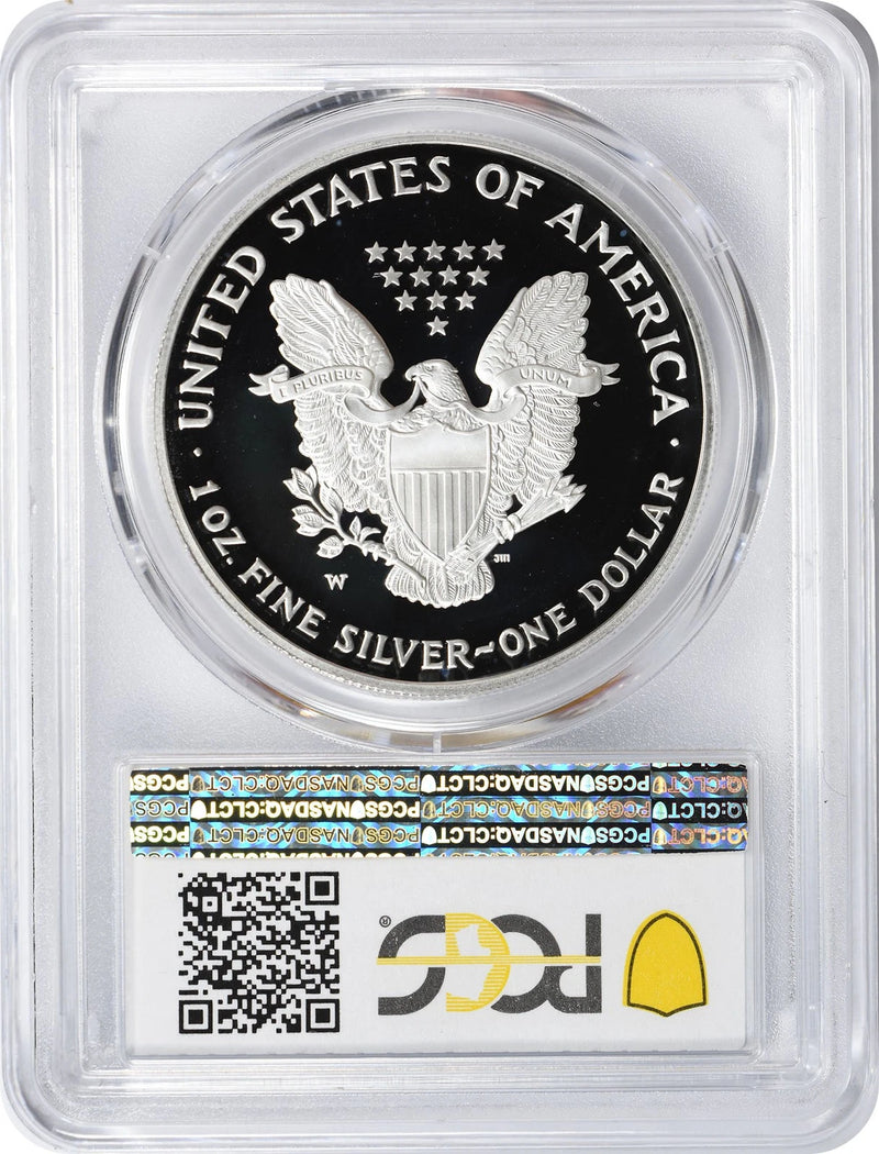 2002-W American Silver Eagle Dollar PR70DCAM PCGS Proof 70 Deep Cameo-2